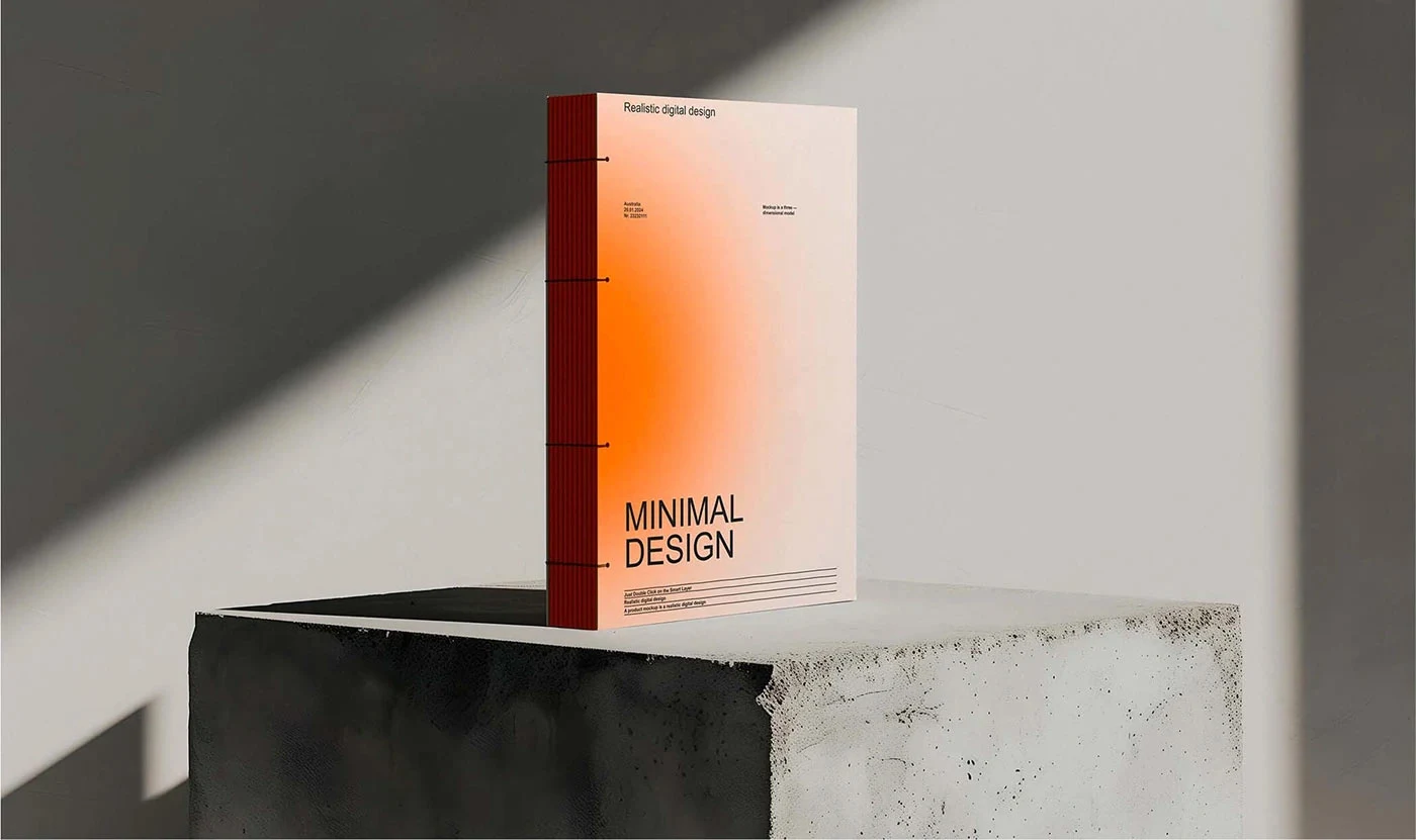 Minimal design book on transparent stand